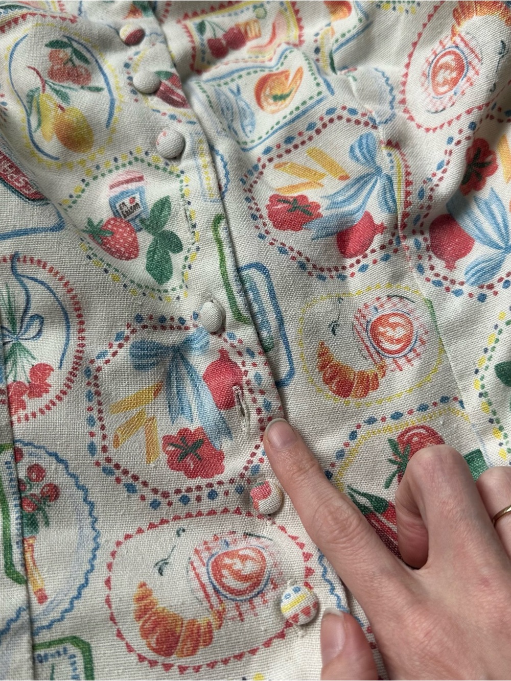 En Saison Cream Floral & Fruit Print Mini Dress - Picture 5 of 8